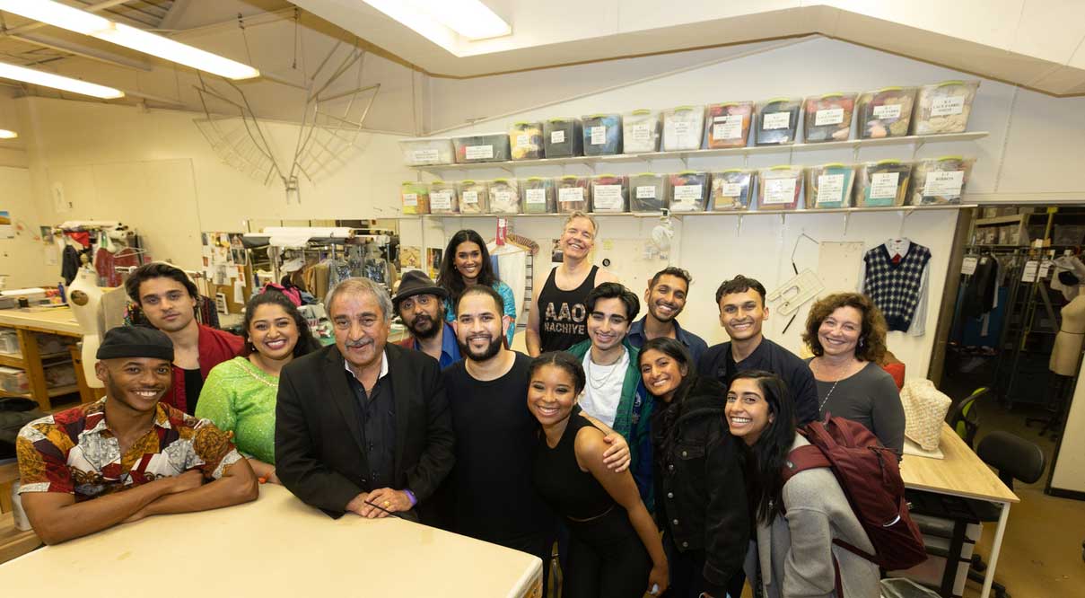 Chancellor Khosla with cast members from BHANGIN’ IT: A BANGIN’ NEW MUSICAL.