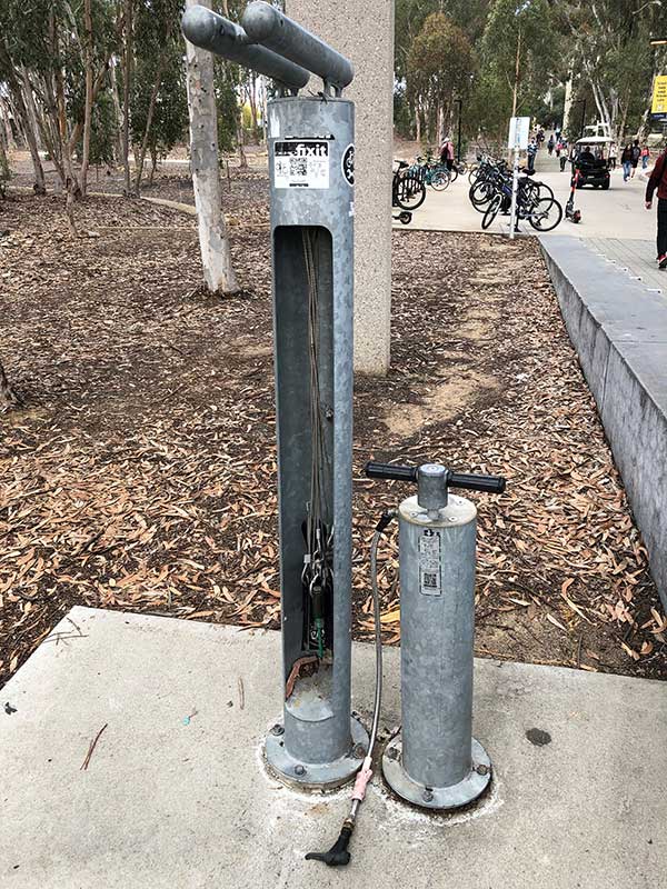 A bike station near Geisel Library.