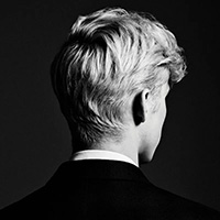 Troye Sivan album cover-black and white photo of the back of his head