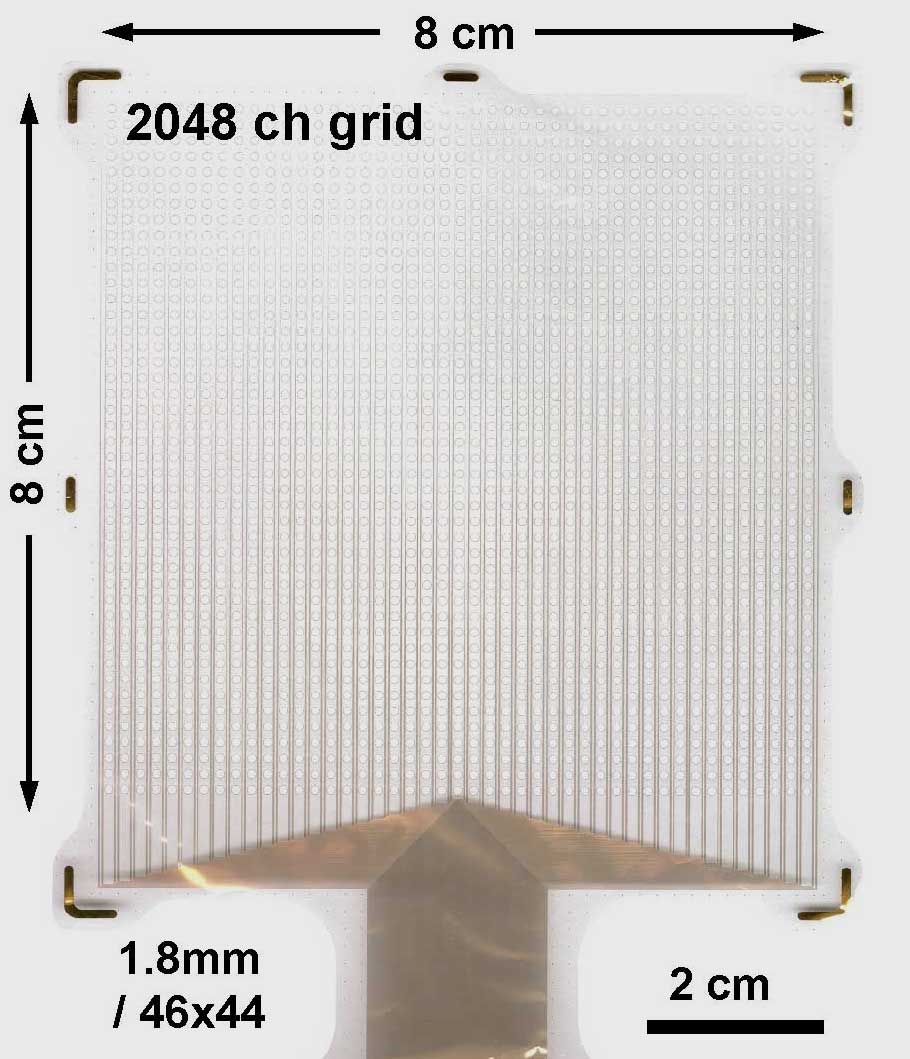 Image of flexible mats of closely spaced sensors being developed at UC San Diego.