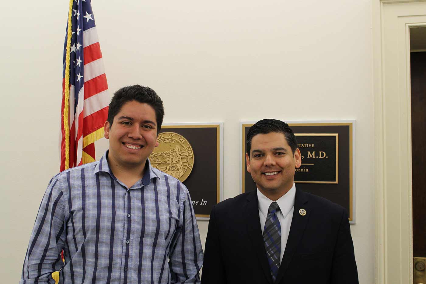 Alec J. Calac and Congressman Ruiz.