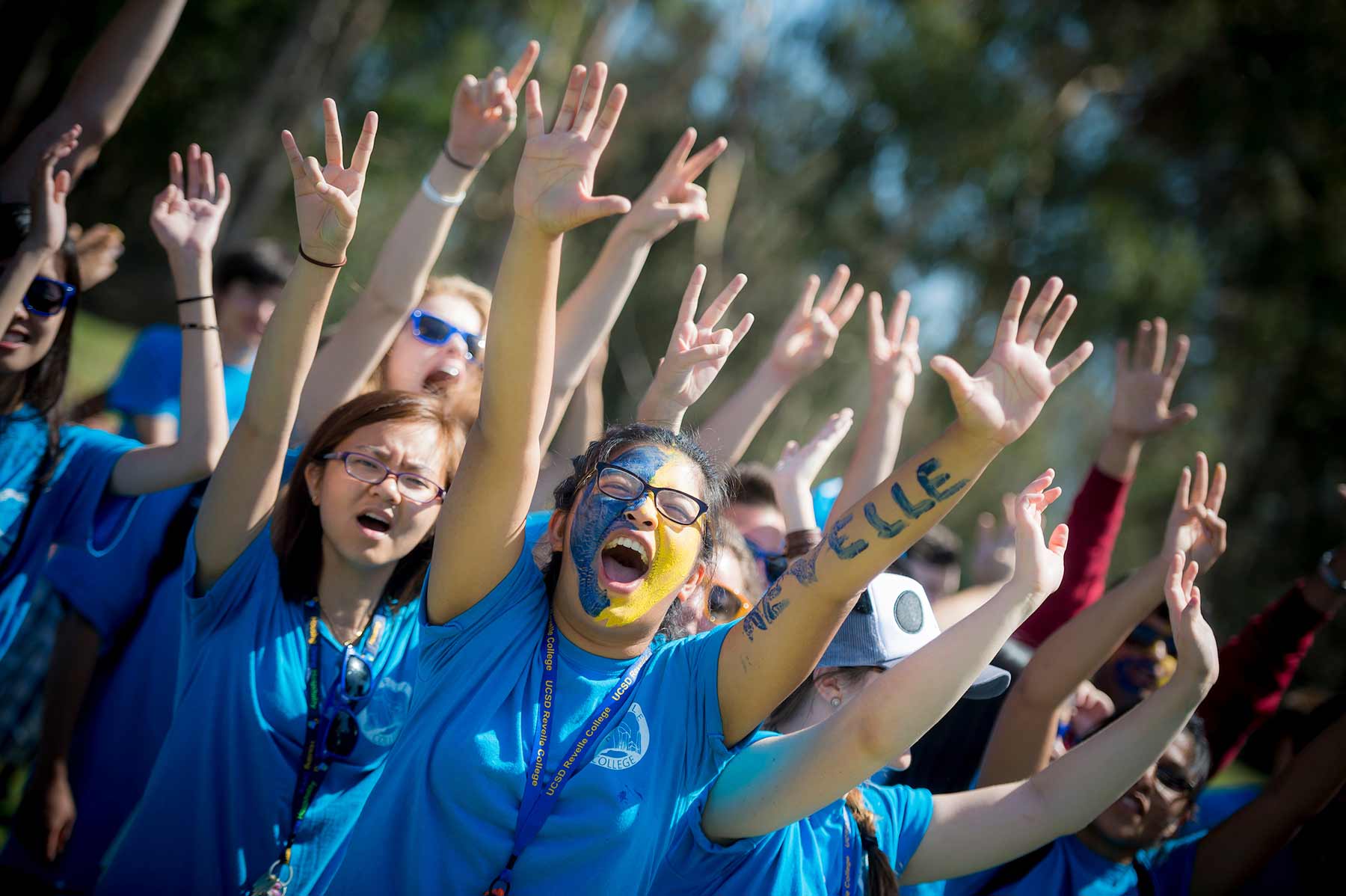 Students showing their Triton spirit.