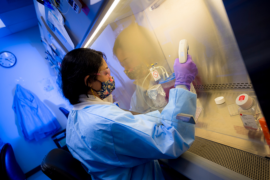 Worker in lab.