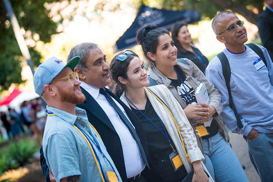 students with the Chancellor.