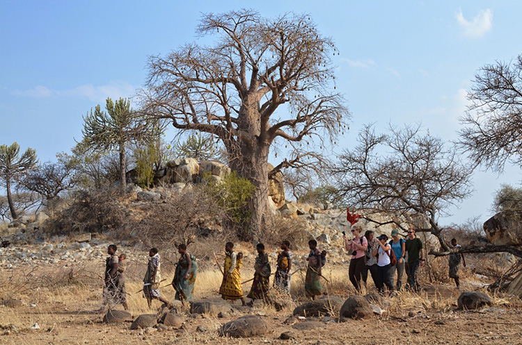UC San Diego graduate students learn about the daily life of the Hadza people.