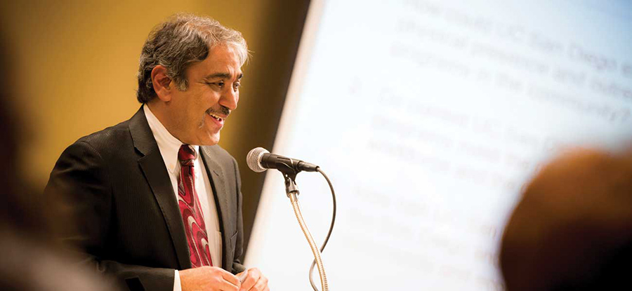 Chancellor Khosla leads a Strategic Plan Town Hall Meeting.