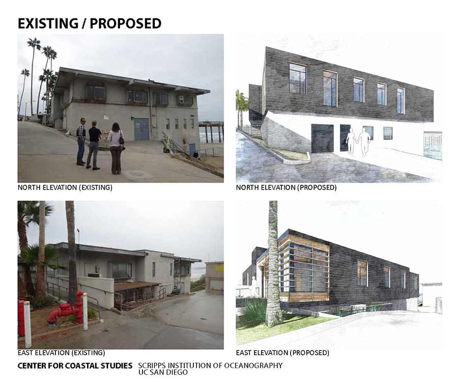 existing versus proposed building for center coastal studies