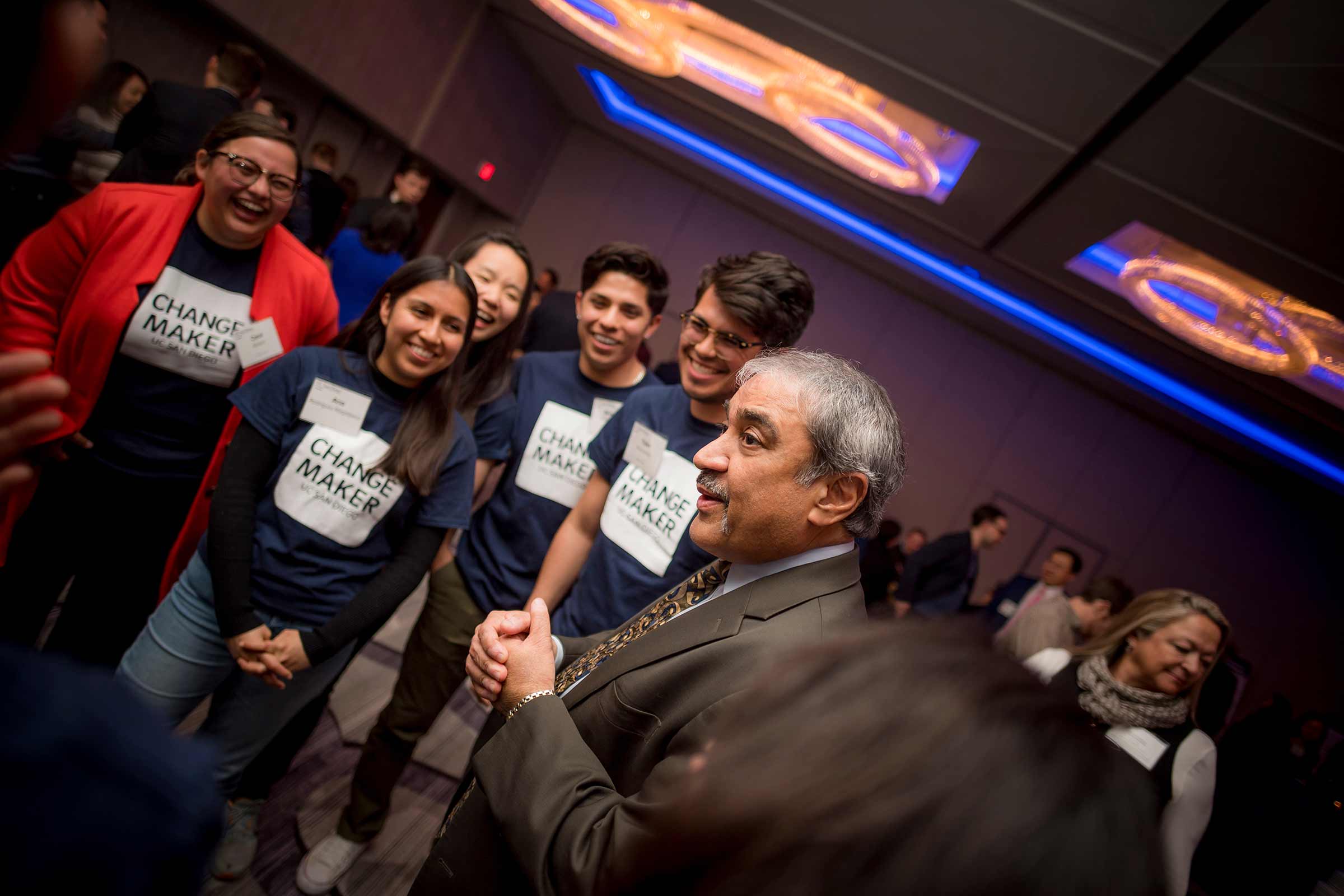 Student Changemakers with Chancellor Pradeep K. Khosla.