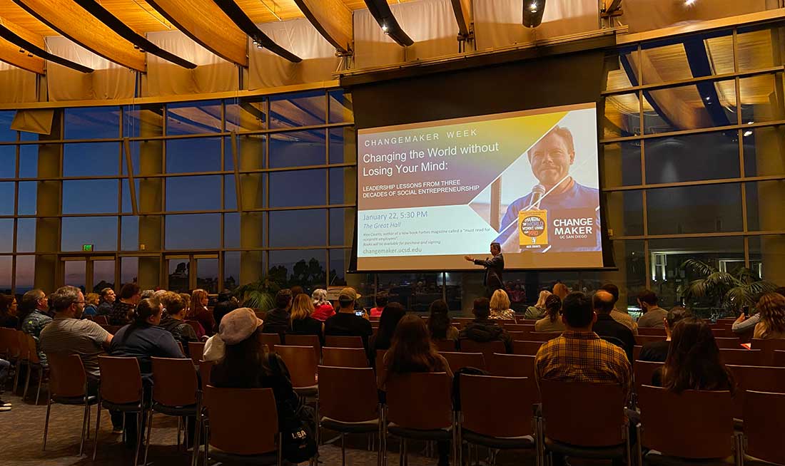 Campus community members attend a 2020 Changemaker Week workshop centered on leadership lessons.