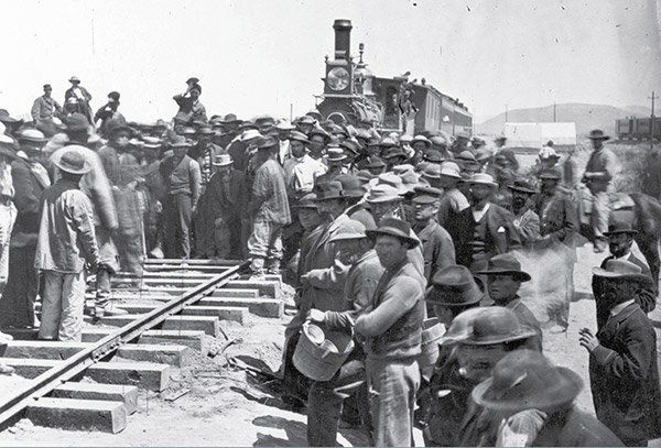 Image: Chinese laying the last rail on May 10, 1869