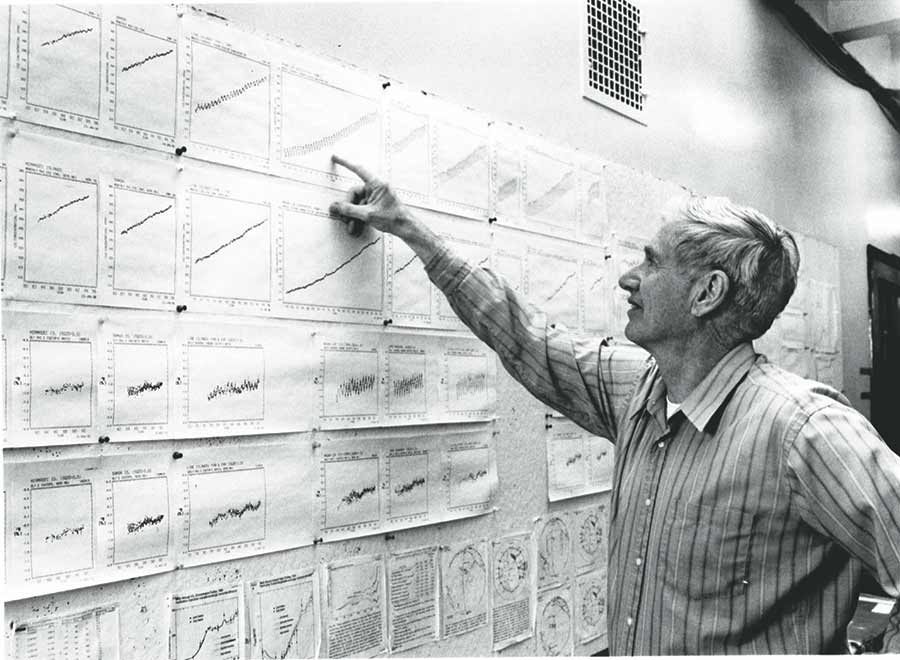 Charles David Keeling starting measuring atmospheric carbon dioxide concentration in 1958.