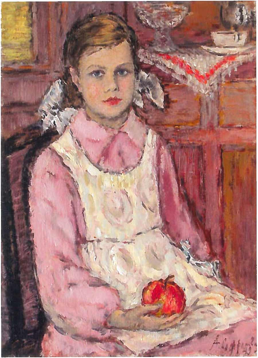 artwork titled Girl with Apple.