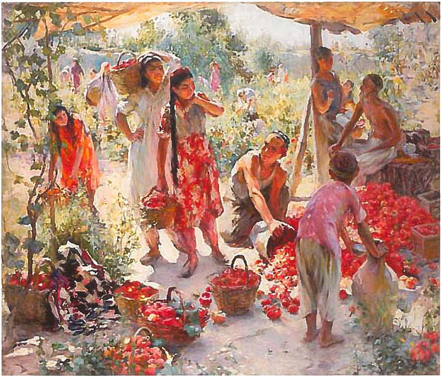 art piece titled Tomato Picking