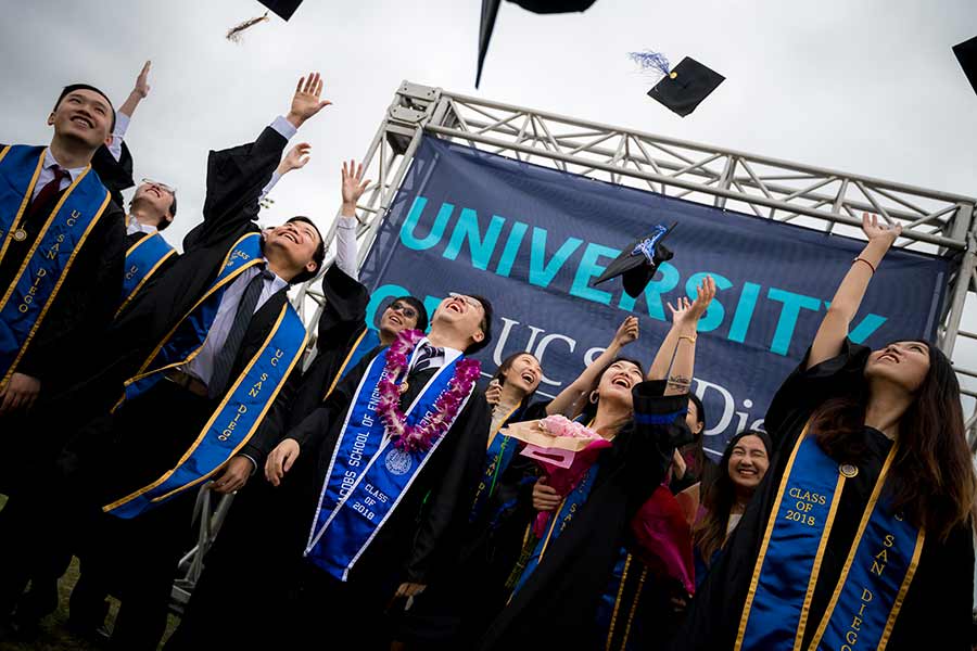 UC San Diego 2018 Commencement students at graduation