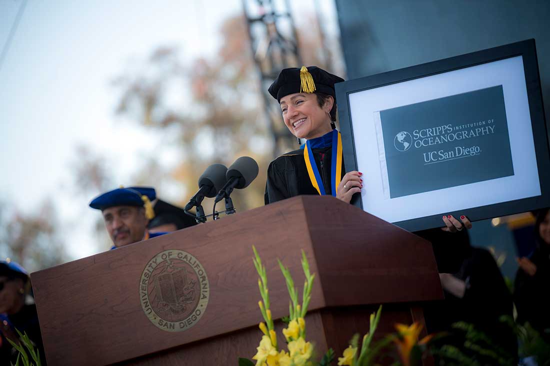 NASA astronaut Jessica Meir at the 2022 commencement ceremony.