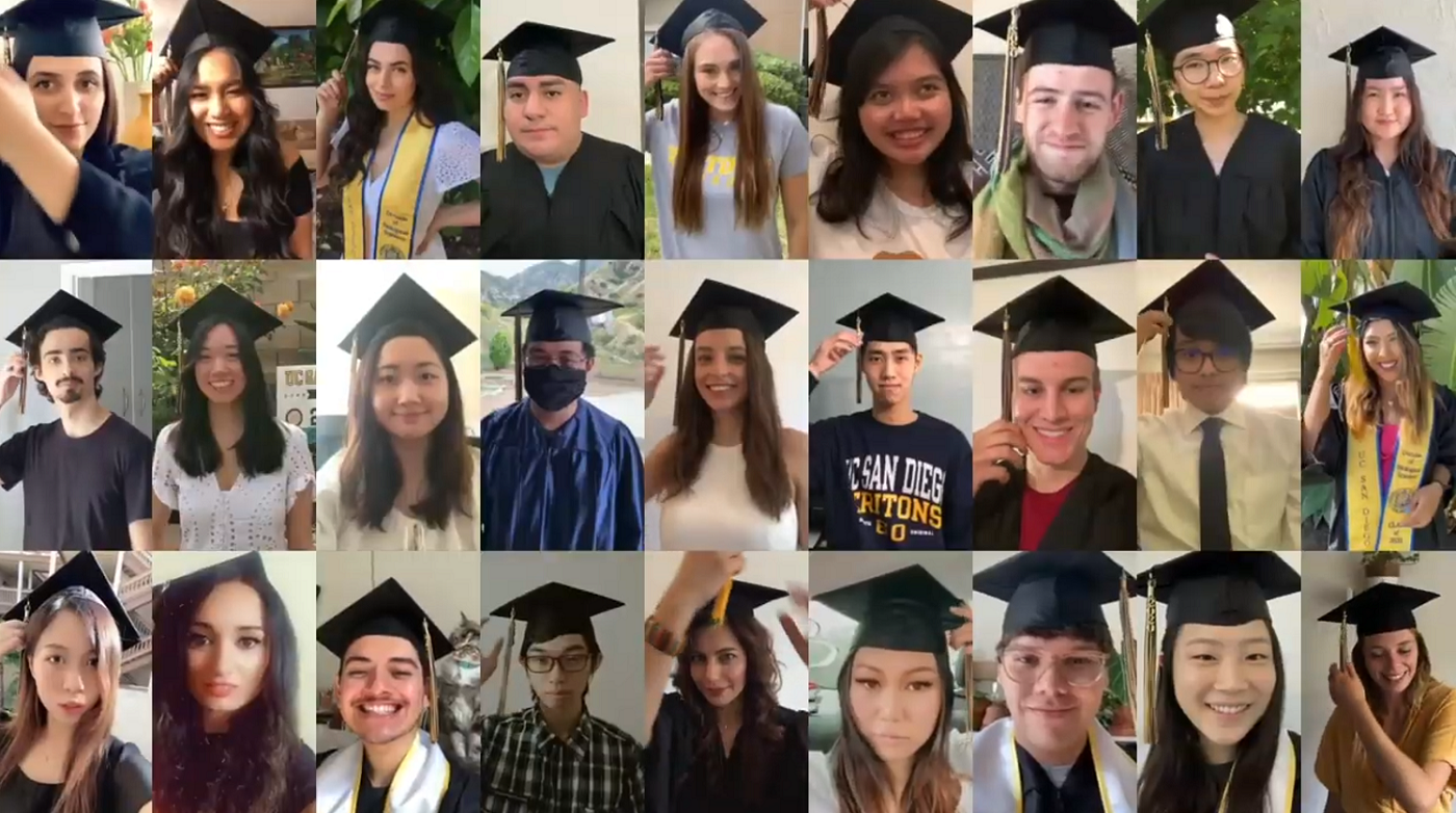 graduating UCSD students turning their stoles