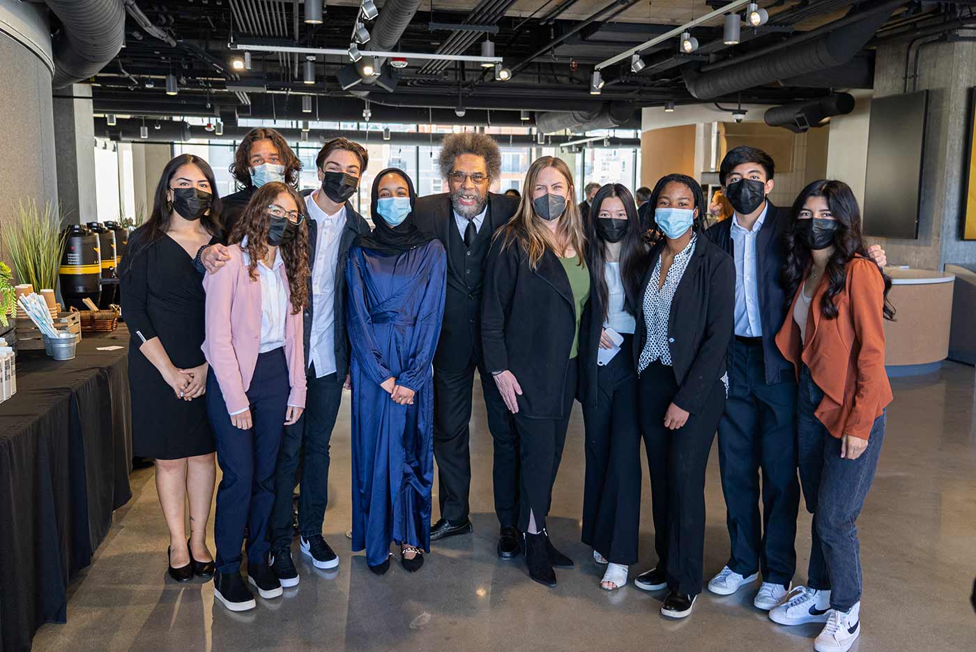 Cornel West with Preuss students.