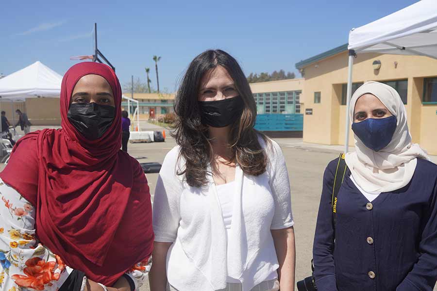 Amina Sheik Mohamed, Blanca Melendrez and Reem Zubaidi.