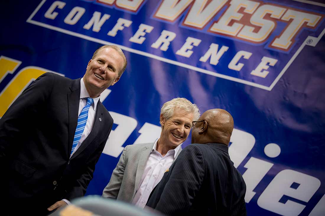 Kevin Faulconer mayor of San Diego celebrates UC San Diego Division 1 news