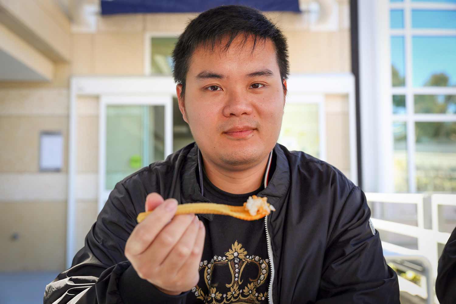 Zhicong Zack Kong with his edible fork