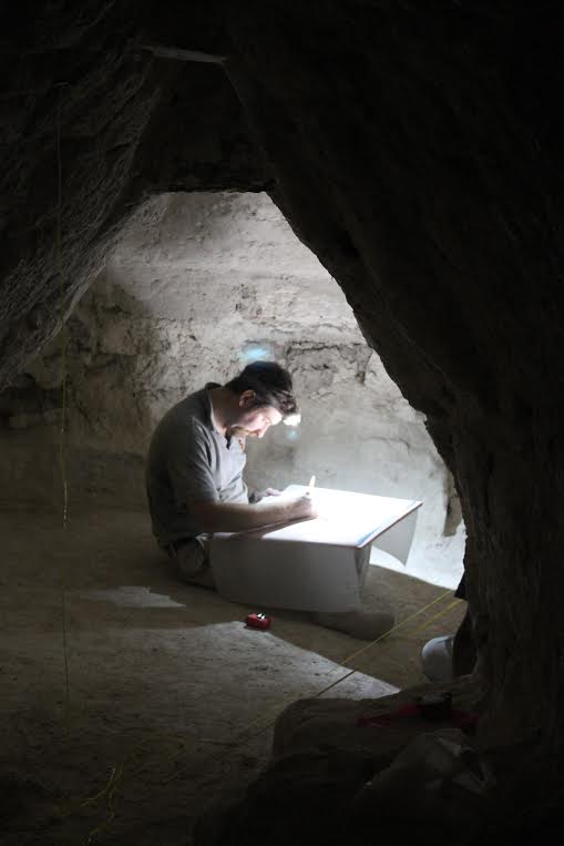 Thomas Garrison of USC conducts traditional archaeological documentation