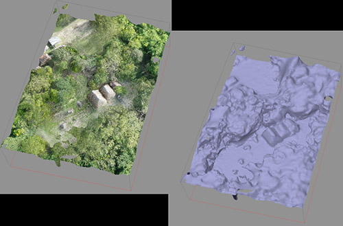 A 3D rendering of aerial imagery