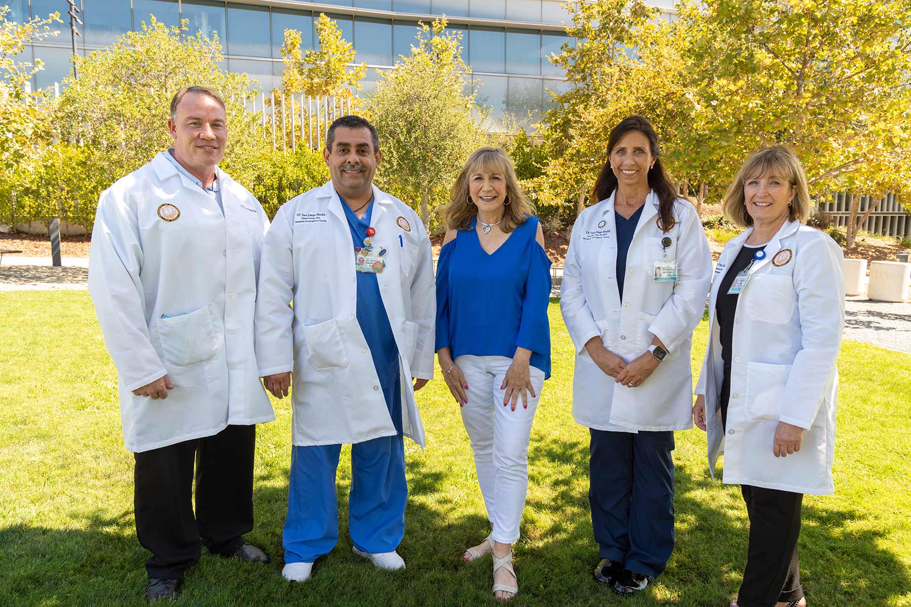 Susan Nelson with the team of Geriatric Emergency Nurse Initiative Experts at UC San Diego Health.