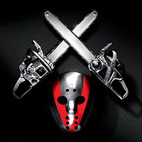 Eminem album cover depicting two chainsaws