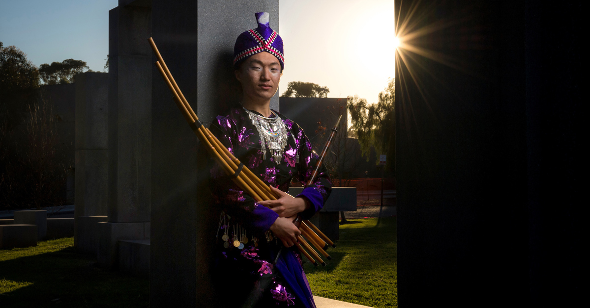 Eugene Vang in Hmong attire