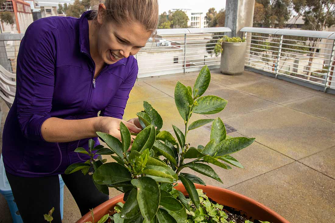 Angela Berti at rooftop garden