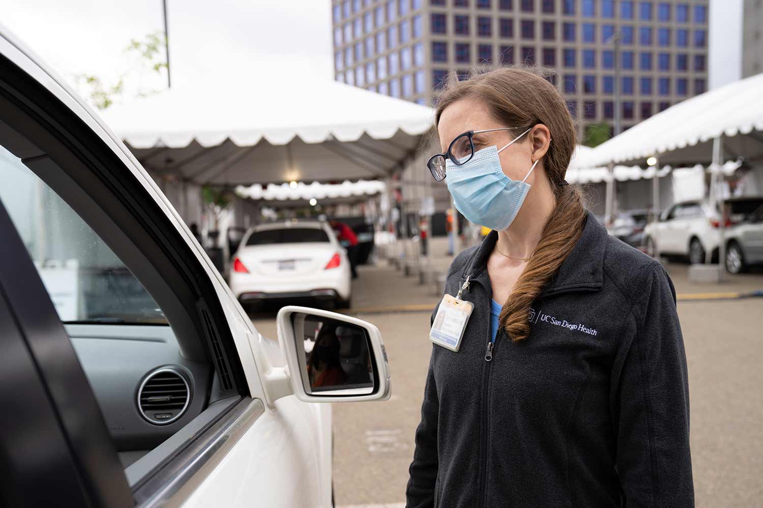 Heather Buschman at Petco Park Vaccination Super Station.