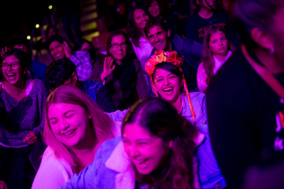 The audience was invited to come down to the stage for the last few songs to sing and dance together.