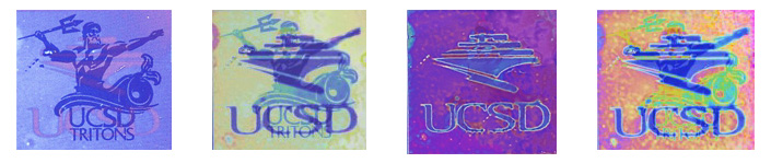 Series of four images of the transformation of the UCSD Triton logo to the UCSD library logo.