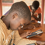student on a tablet.