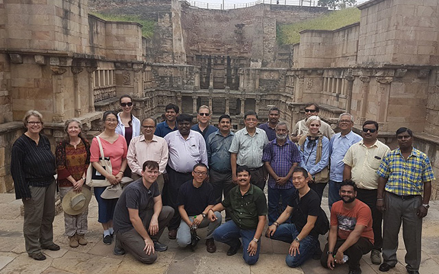 Levy and other conference attendees visit a nearby site in Gujarat, the Rani Ki Vav Stepwell, now a UNESCO World Heritage Site.