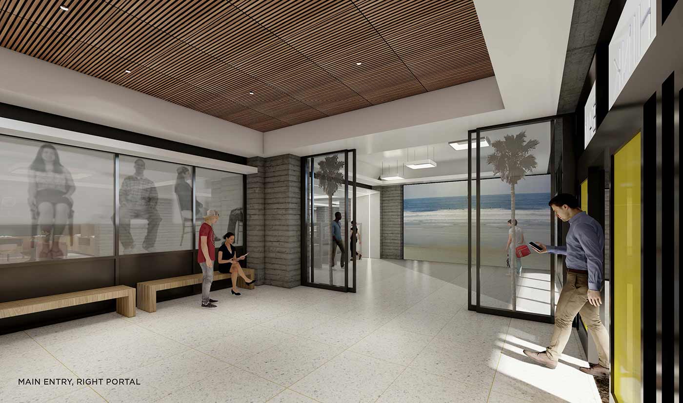 Architectural rendering of Geisel Library’s renovated main entrance.