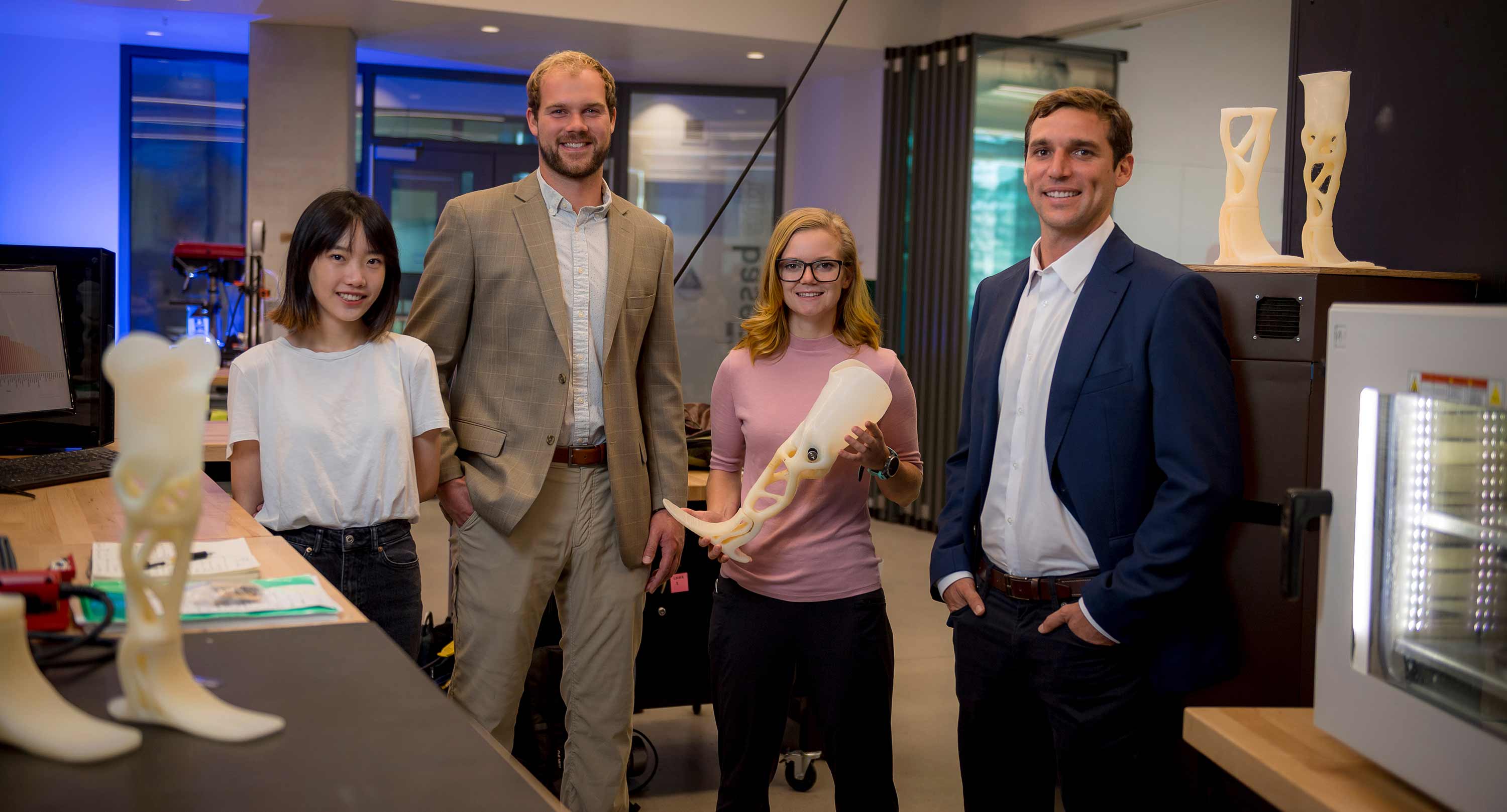 LIMBER intern Hongyuan Haley Zhang, cofounder Josh Pelz, intern Savanna Turner and cofounder Luca De Vivo.