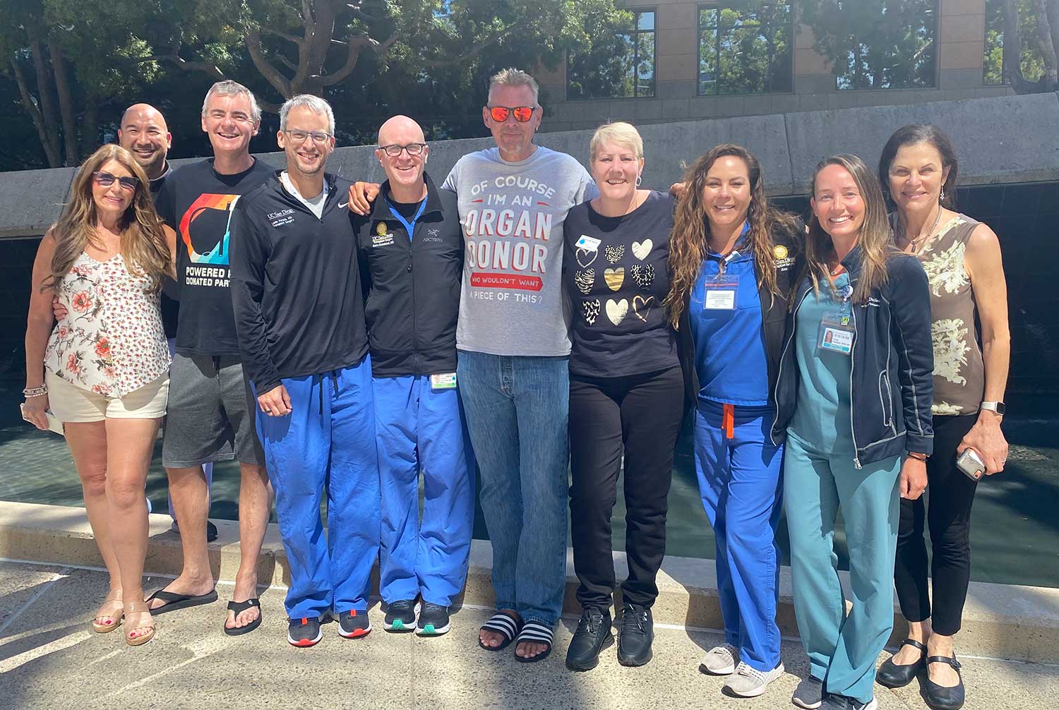 The Partridge brothers with their family and medical team.