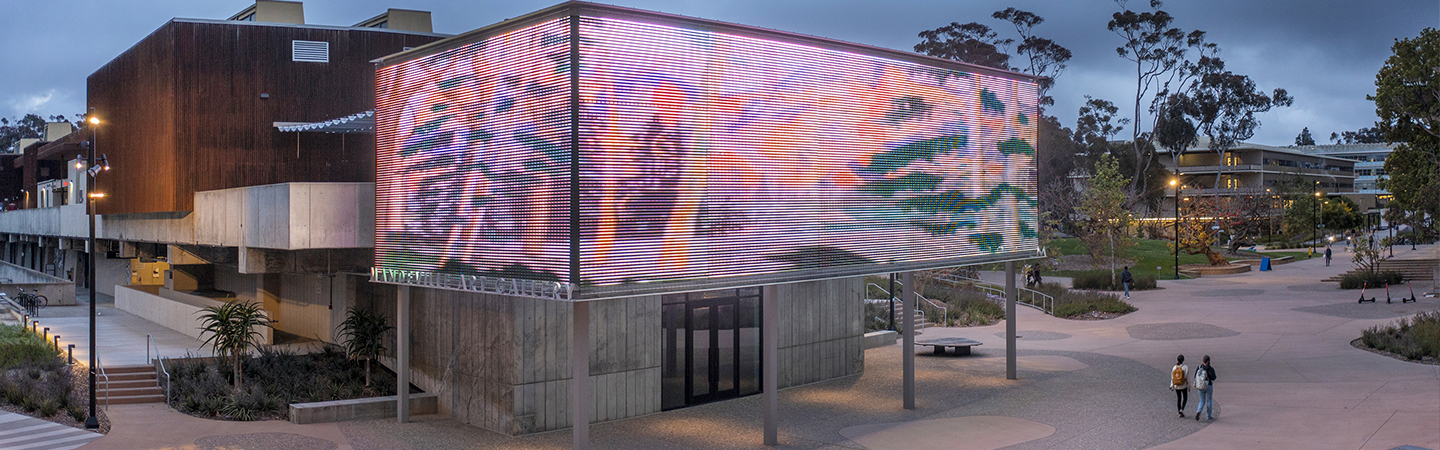Mandeville Art Gallery exterior at sunrise