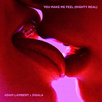 Adam Lambert x Sigala album cover with two people kissing