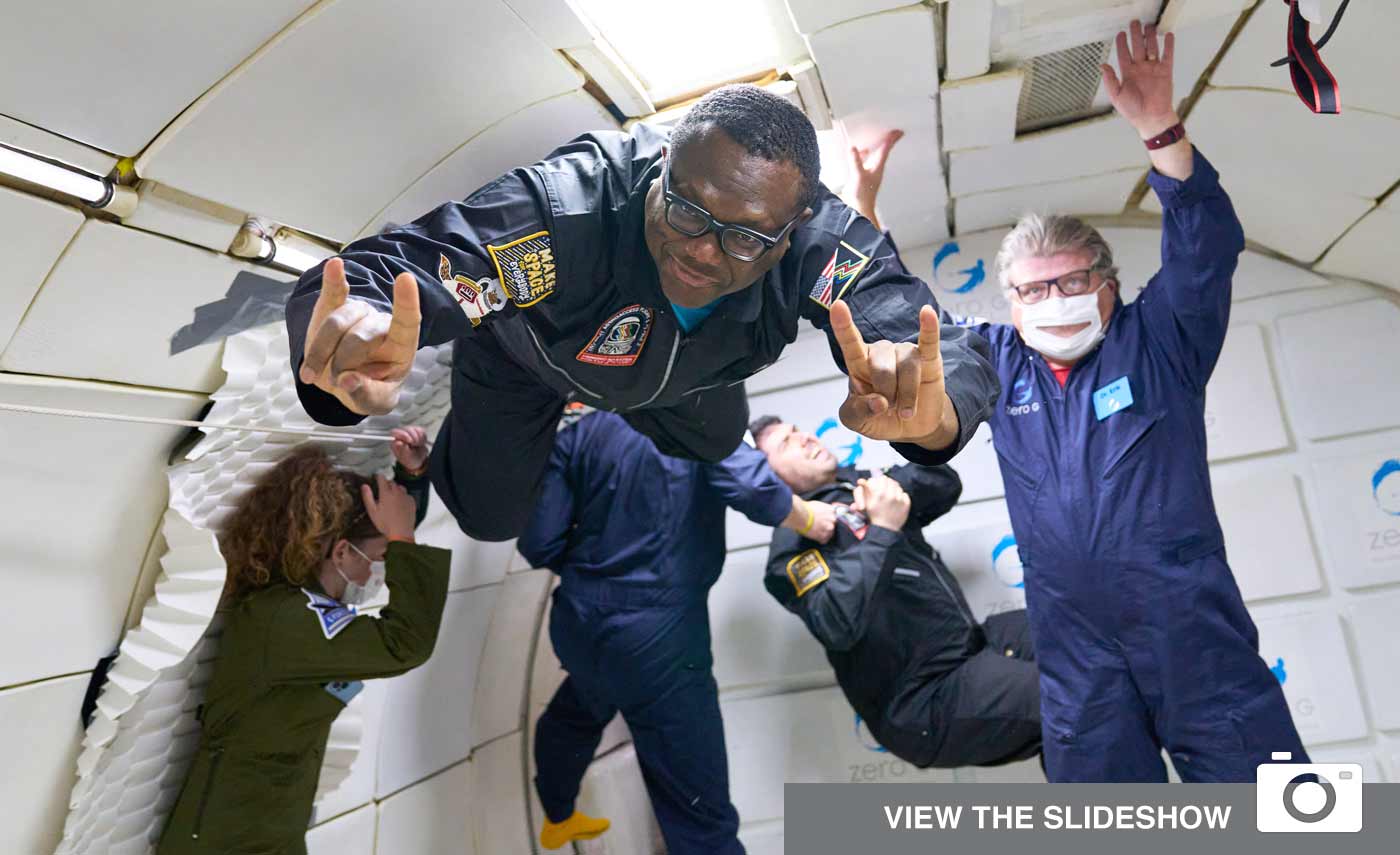 click image for slideshow of zero gravity photos