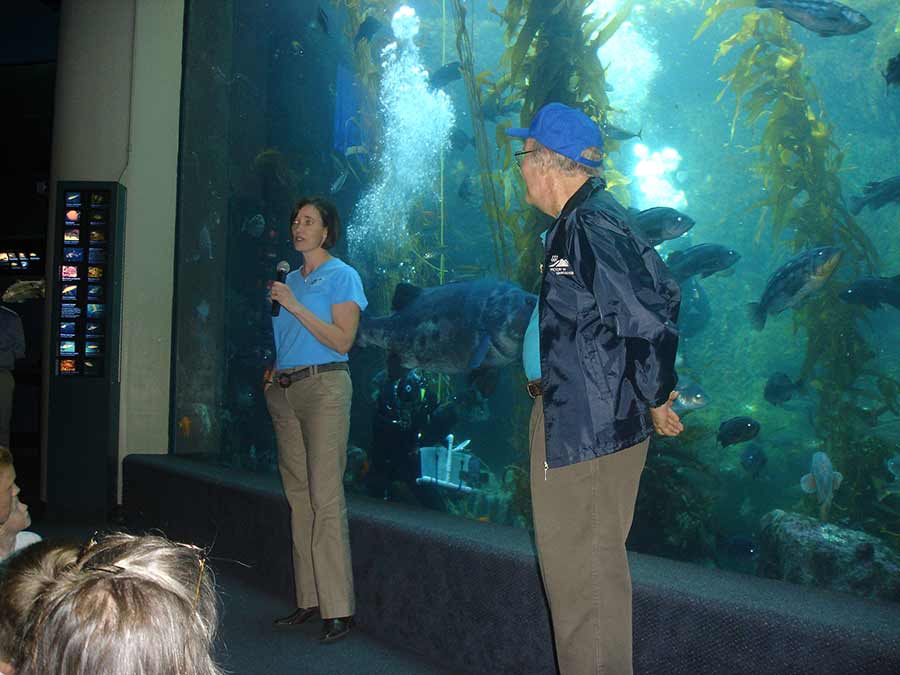 Megan speaking at Birch Aquarium.