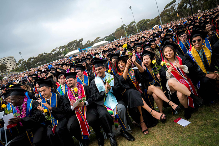 UC San Diego students at commencement in 2019