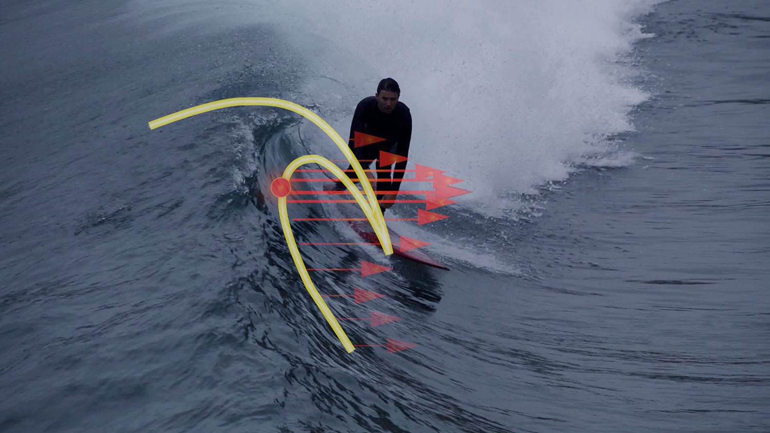 Image of Scripps physical Oceanographer Nick Pizzo surfing