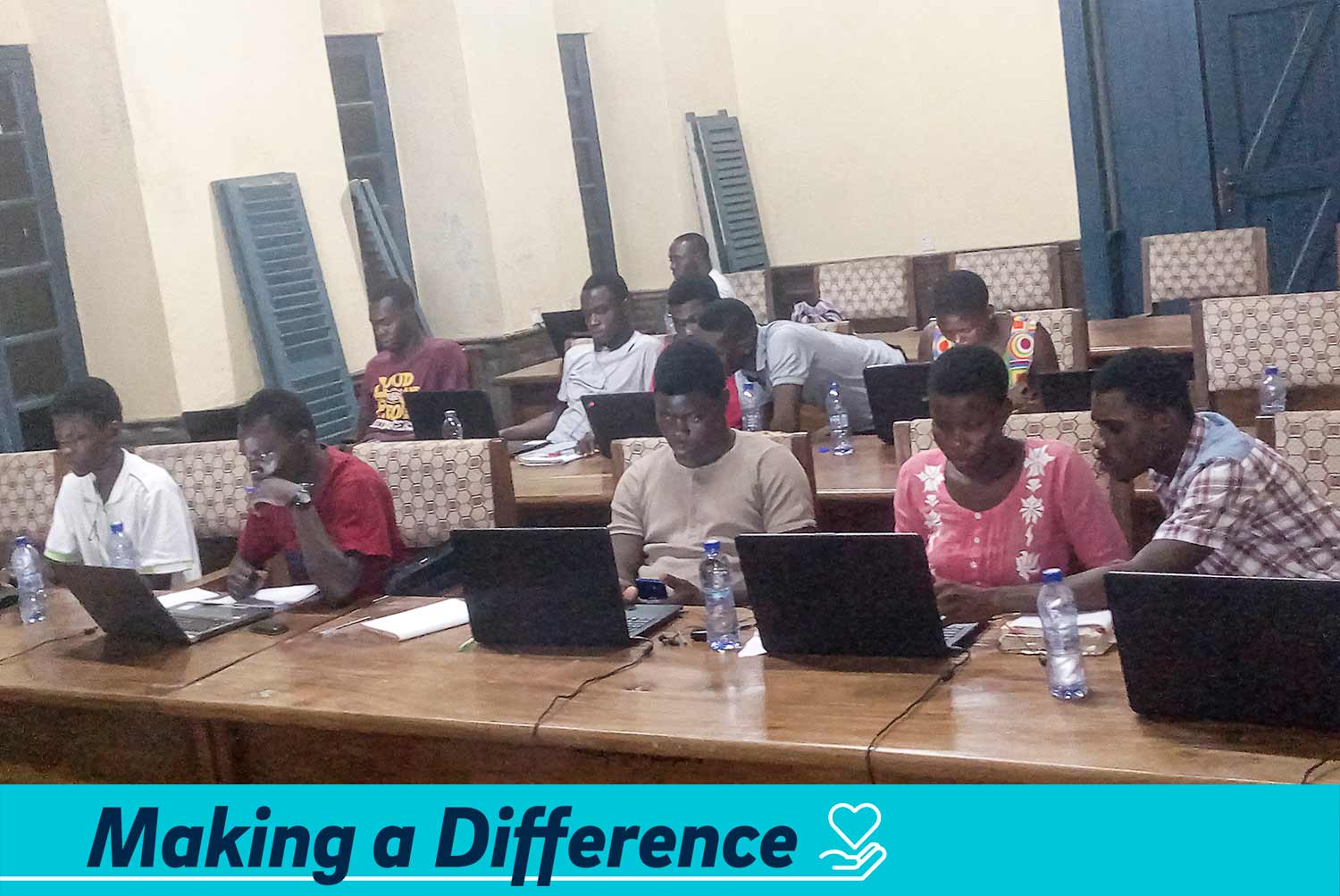 Students in classroom in Ghana.