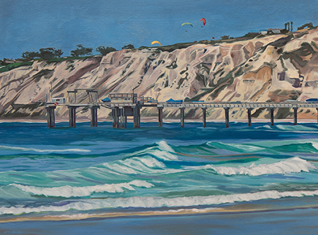 Painting of Scripps Pier by Letty Nowak