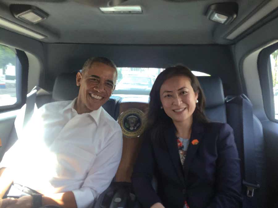 Elizabeth Phu and President Obama
