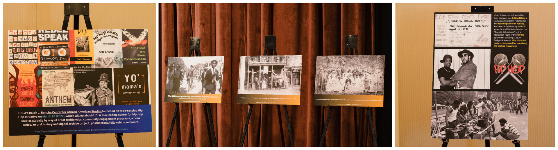 Posters displayed at the event.