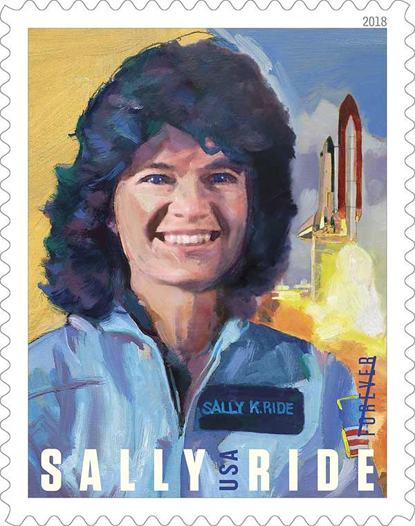 Forever stamp of Sally Ride bu the U.S Postal Service