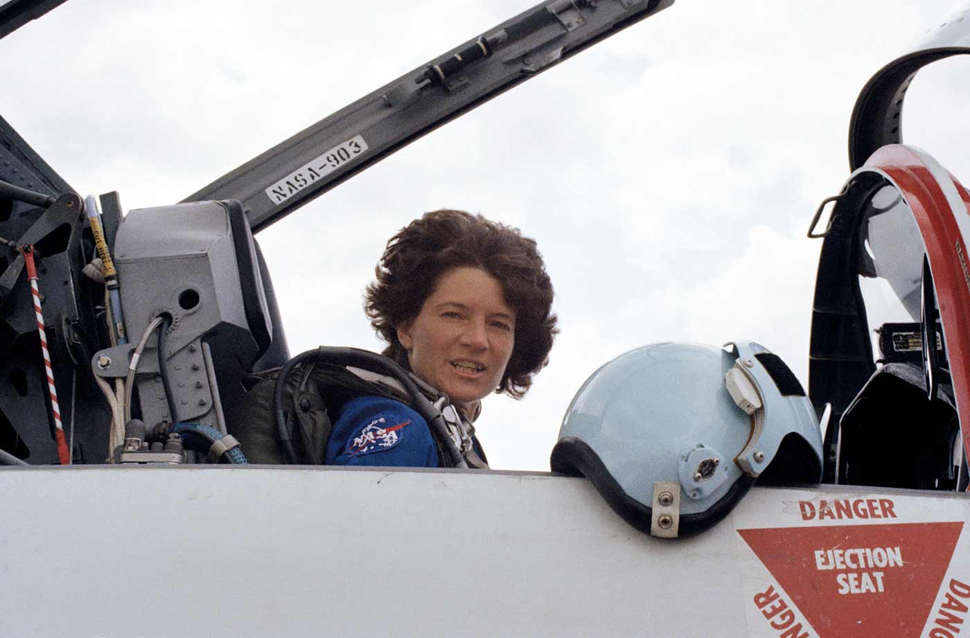Sally in a T-38 jet to fly to NASA's Kennedy Space Center in Florida